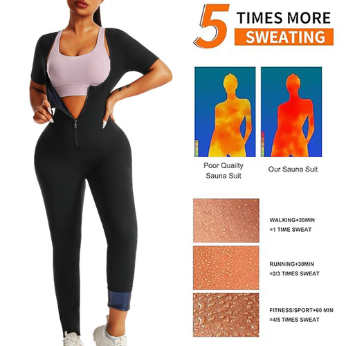 Ladies' Tummy Toning Sweaty Sport Running Yoga Fitness Suit Exquisite Sweat Body Shaping Bodysuit