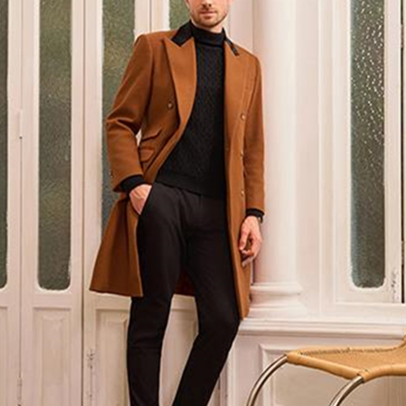Herren Wollmantel Für Große Größen Freizeit Jacke_voghion.com