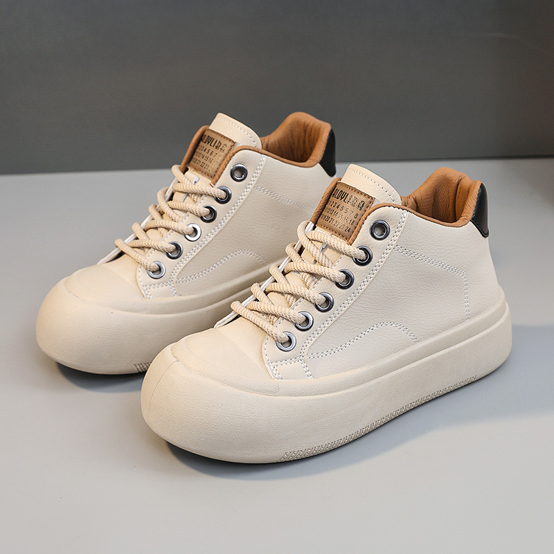 Zy8957 Neue schlichte Freizeitschuhe für Damen, neue koreanische Version für Frühling und Herbst, atmungsaktive Sneaker mit Absatzverstärkung_voghion.com
