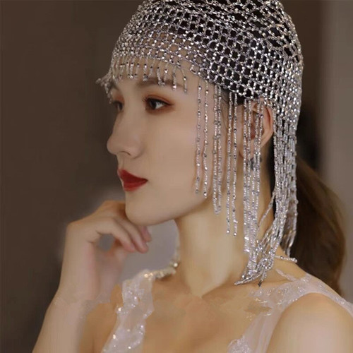 Lace Pearl Hat Accessory Studio Photoshoot Costume Accessories Belly Dance Halloween Party Cleopatra Headpiece