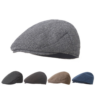 Parent-Child children beret adult octagonal hat male and female couple herringbone oblique Plaid retro forward hat Japanese style