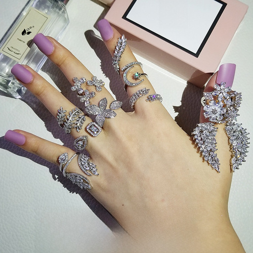 European and American cross-border design, niche, light luxury style adjustable opening rings for women collection z3