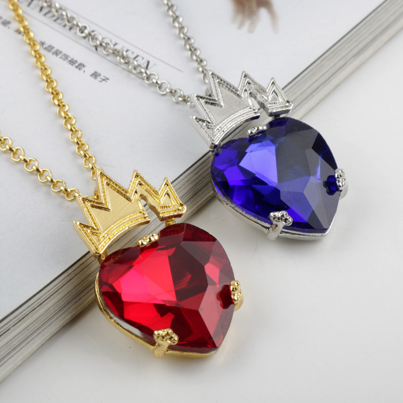Luxurious Heart Shape Crown Alloy Plating Artificial Crystal Womenu0027S Pendant Necklace