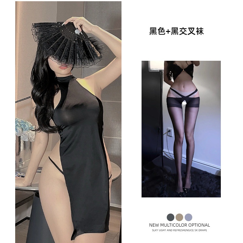 블랙 + 블랙 크로스 양말