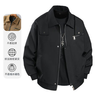 /Trendy Lapel Jacket Men's Spring and Autum Fashion Simple Pure Color Work Jacket Youth Jacket 1/2