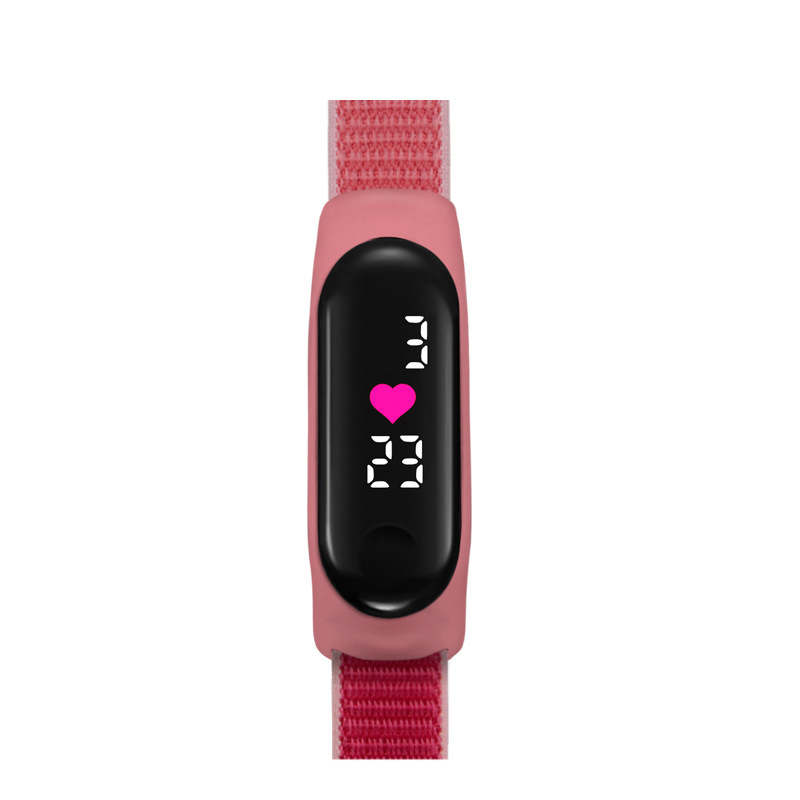 2023 amor en forma de corazón reloj LED pantalla táctil correa de velcro impermeable para niños fácil de usar conjunto pulsera aplicable 3
