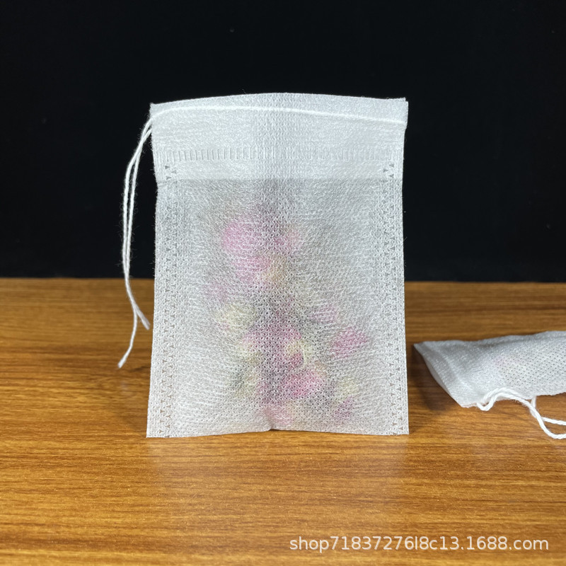 批发8*10cm无纺布抽线茶包袋泡茶袋一次性煎药袋过滤袋卤料隔渣袋