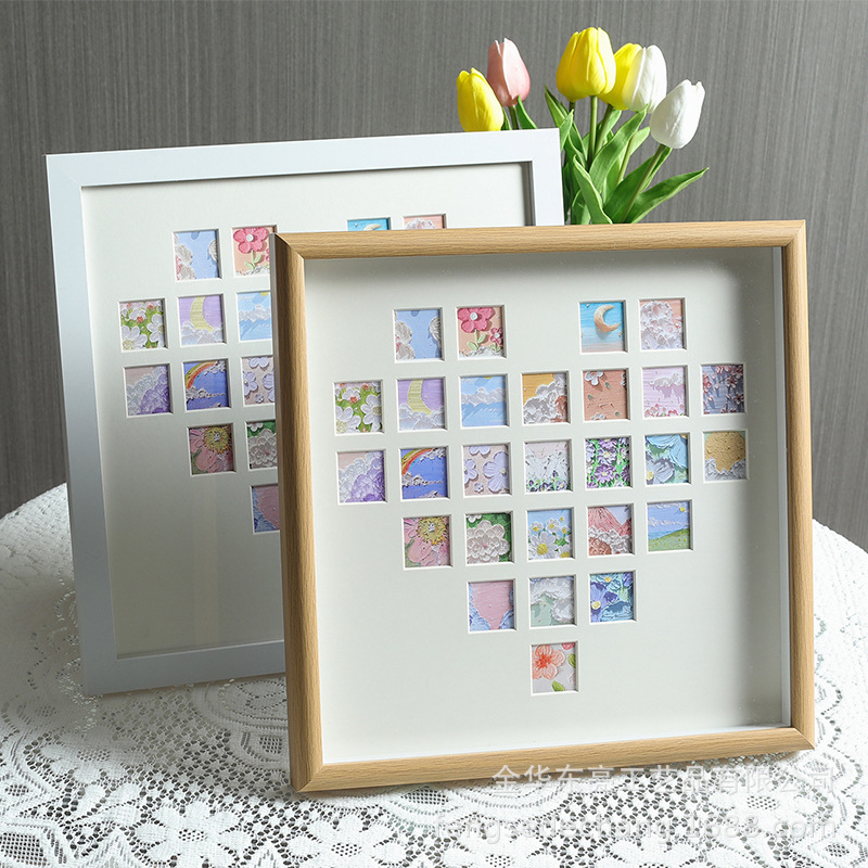 Heart-shaped multi-palace frame heart-shaped frame 27 palace frame manufacturers wholesale hollow diy photo frame