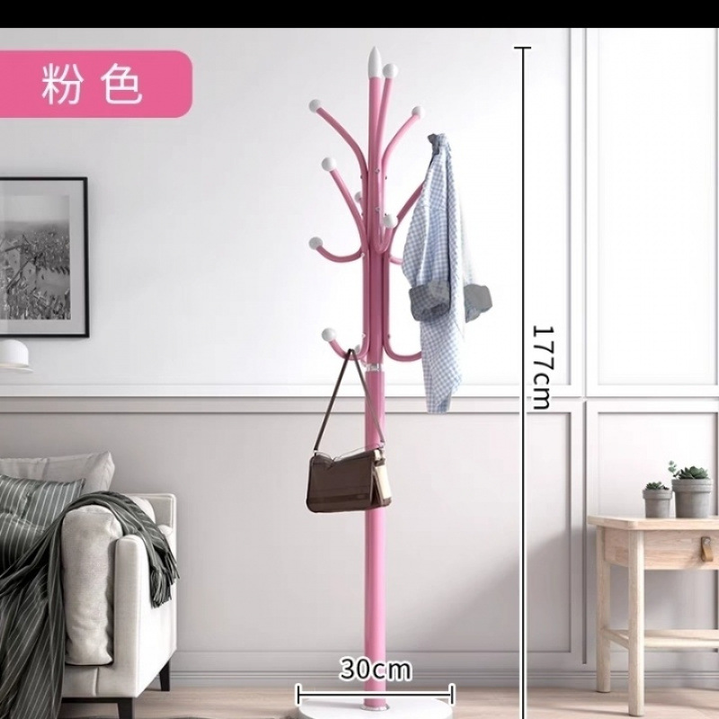 Percha de gorras de piso percha de ropa de dormitorio percha de ropa vertical moderna percha de ropa roja percha de bolsa de sala de estar doméstica