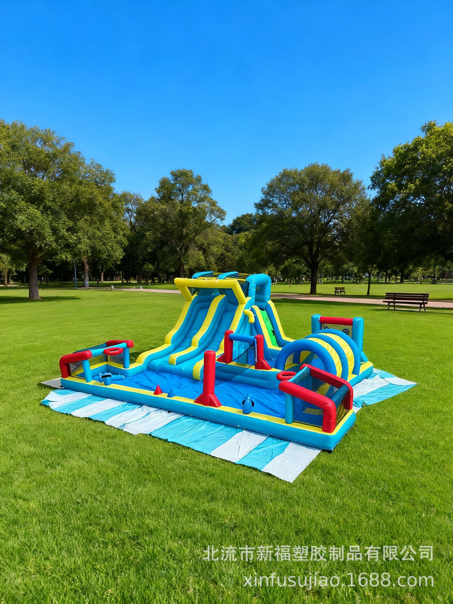 Cruce de fronteras inflables para niños al aire libre chorro de agua tobogán cama de salto interior pequeña cama de salto casa piscina de juego