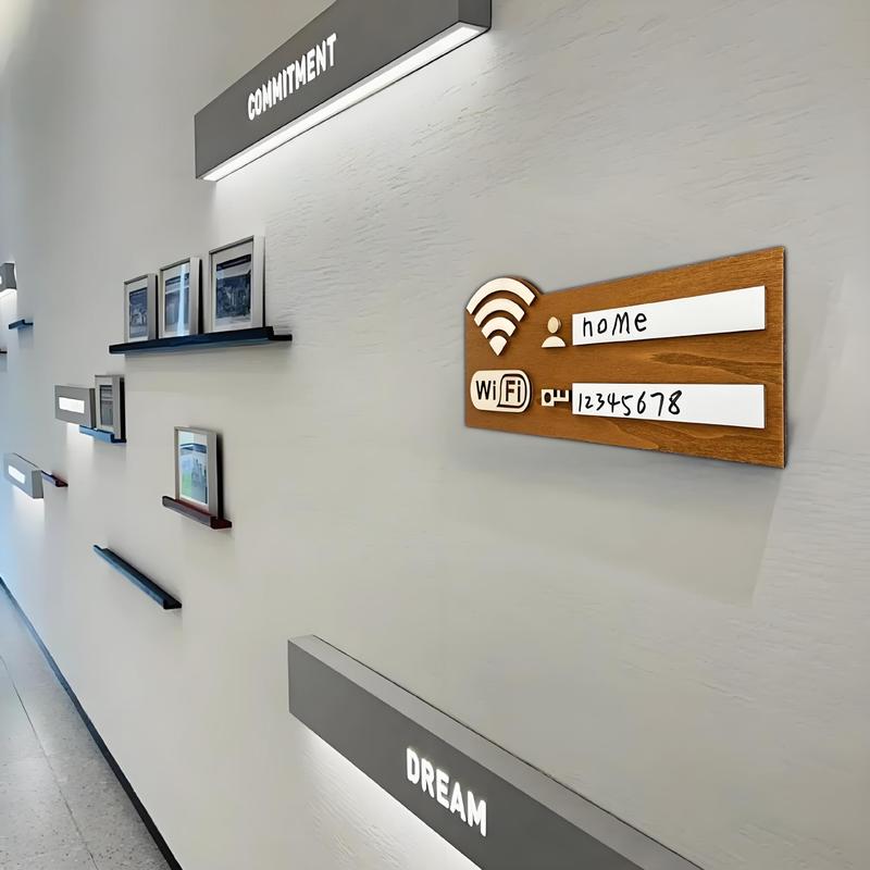 木製WIF提示札手書き標識暖かい注意木牌WIFIパスワード公示壁看板スポット|undefined
