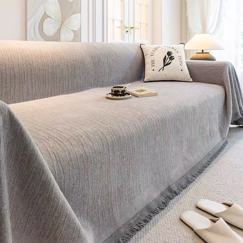 Chenille-Bezug, rutschfest, katzensicher, einteiliger Sofabezug, universell, vollständige Abdeckung_voghion.com