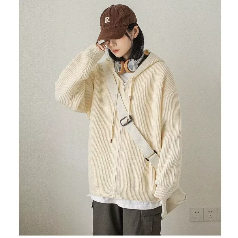 Мужской демисезонный кардиган с капюшоном, куртка, оверсайз, высококачественный стиль
