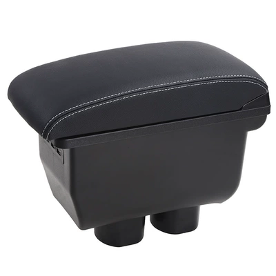 Armrest box: central accessories extended original storage - one-ordinary-microfiber-leather-black-white-line