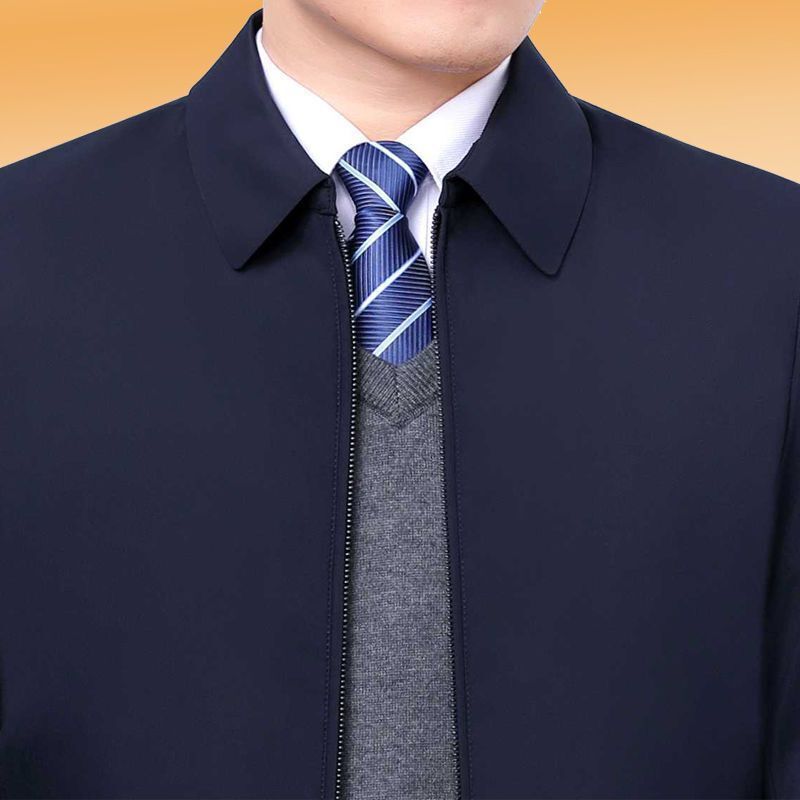 [Broken Code Processing] Men's Spring & Fall Jacket 2025 New Middle-Aged and Elderly Casual Lapel Tops Dad