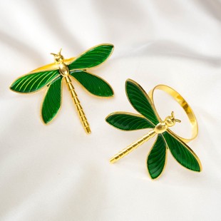 Cross-Border New Exquisite Dragonfly Napkin Buckle Hotel Creative Metal Napkin Ring Restaurant Table Decoration Cloth Ring
