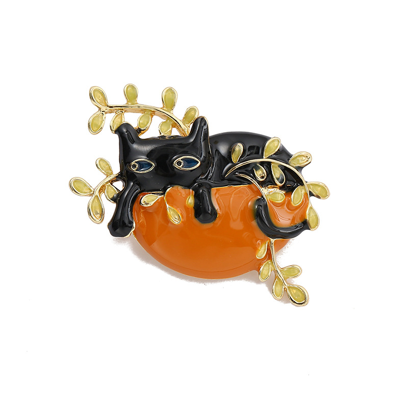 Cartoon Style Cat Alloy Enamel Women's Brooches display picture 5