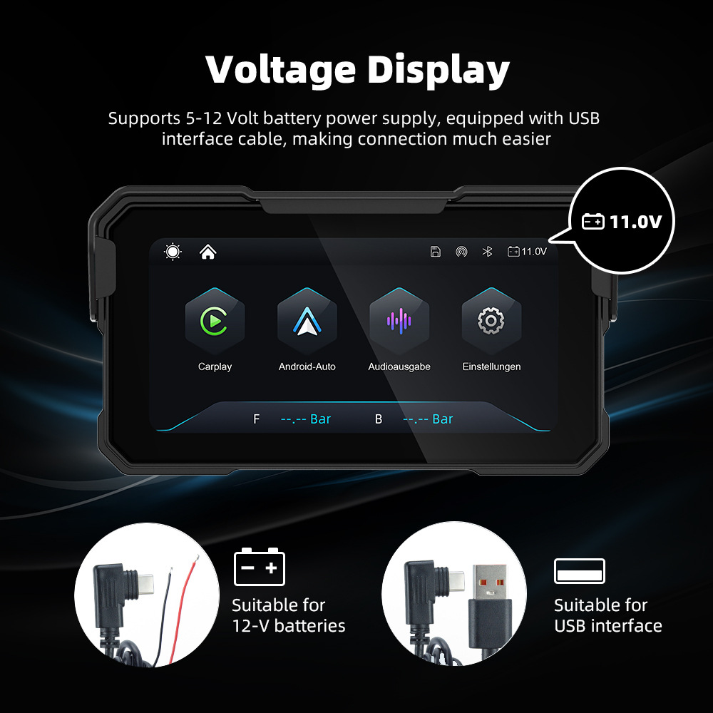 Cross-Border New Product Wireless Carplay Motorcycle Navigation System 6.25inch with Large Screen, Quick Disassembly and Easy Installation