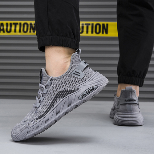 Cross-border large size men's shoes 2026 spring new mesh breathable sports shoes fashionable and versatile soft sole casual running shoes