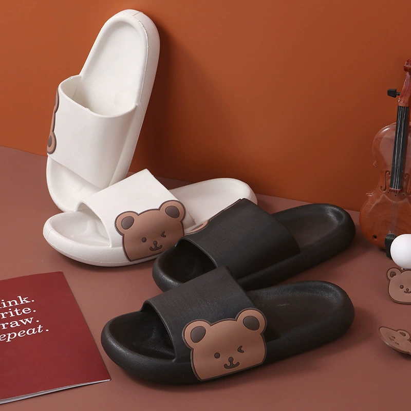 Slippers, cartoon footwear, cute slide for beloved, with little bears