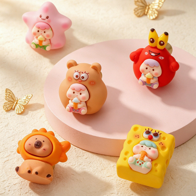 Creative cute cartoon children's room handle light luxury style…