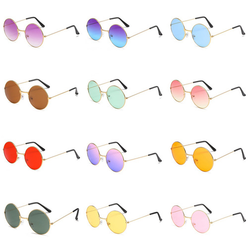 Retro Round Sunglasses with Ocean Color Lens, Round Frame Sunglasses, Trendy Colorful Round Frame Sunglasses Manufacturer