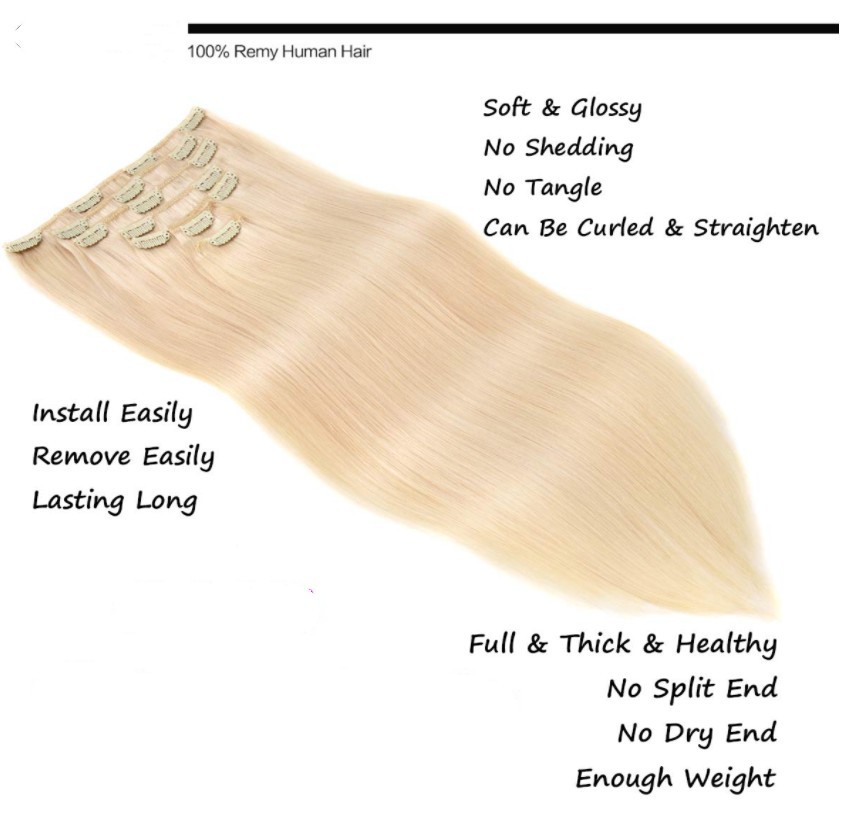Wigs Wig Accessories Real Hair Wig For Women Hair Extension Hairpiece Clip Seven-Piece Real Hair Wig Set Clip In Human Hair