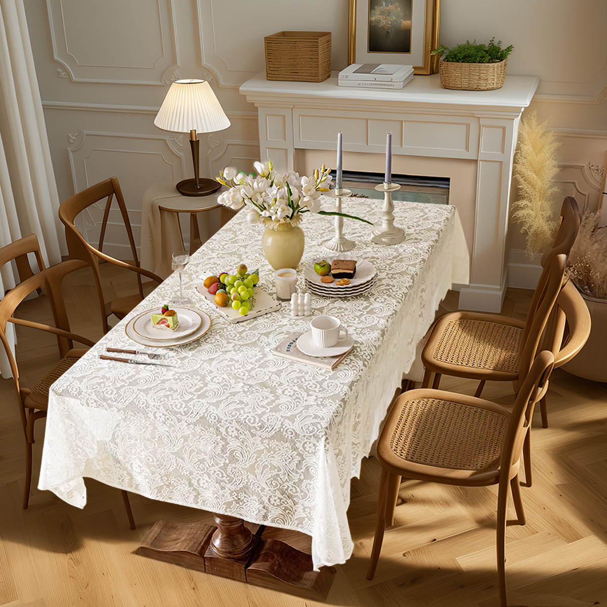 Transfronterizos nuevos tejidos de seda encaje ancholeta tela de mesa estilo pastoral general tela de mesa rectangular tela de mesa cubierta de mesa