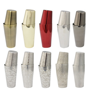 304 Stainless Steel Cocktail Shaker Bottomless American Boston Wine Jug Carved Old Frosted Cocktail Shaker Chuck Cup