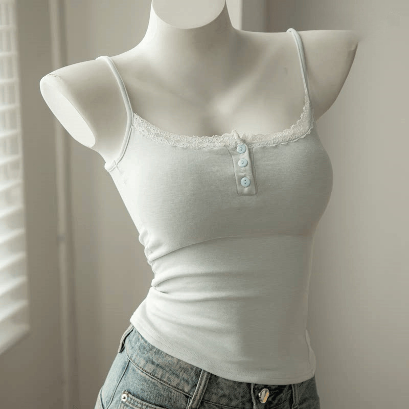 Original Ready-Made Lace Camisole for Women 2025 New Style with Breast Pads, Slim Fit, Inner Wear and Outer Wear Top
