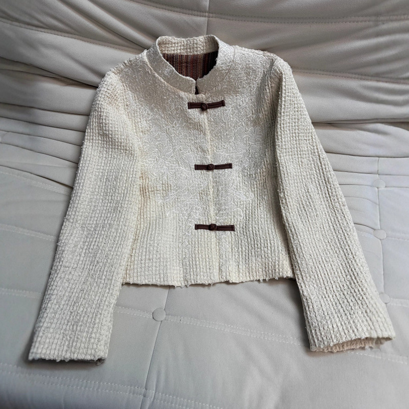 Nanyou's New Chinese Style New Year Suit Embroidered Half Turtleneck Jacket Small Fragrant Elegant Elegant Jacket Top