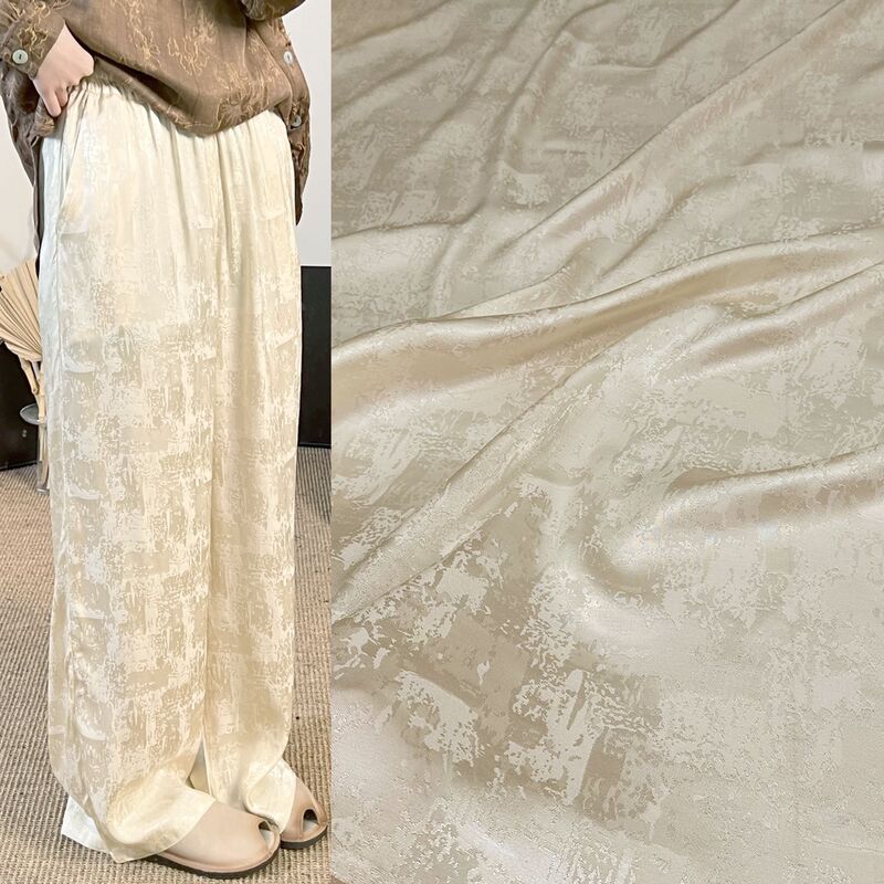 New Style Bark Pattern Human Silk Jacquard Fabric New Chinese Style Antique Han Style Ethnic Style Pants Cheongsam Dark Pattern Jacquard Fabric