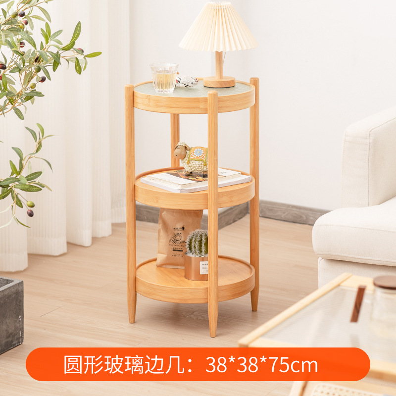 Ronda Begonia flor mesa lateral de cristal hogar sala de estar Internet celebridad sofá pequeña mesa lateral balcón estante de almacenamiento creativo pequeña mesa de té