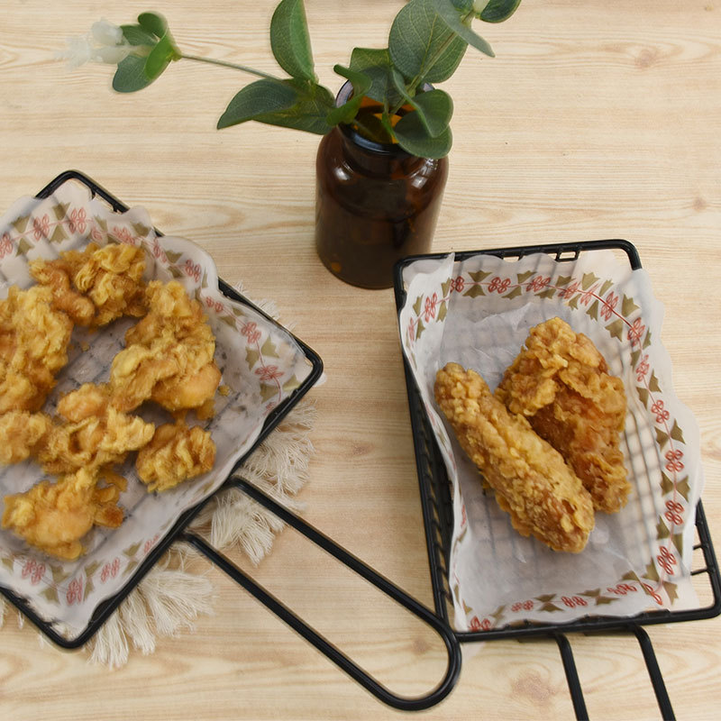 Pooh almohadilla de plato de encaje de tres colores papel a prueba de aceite desechable papel absorbente de aceite cocina bocadillo frito plato cantonés Placa de decoración papel de fondo de flores