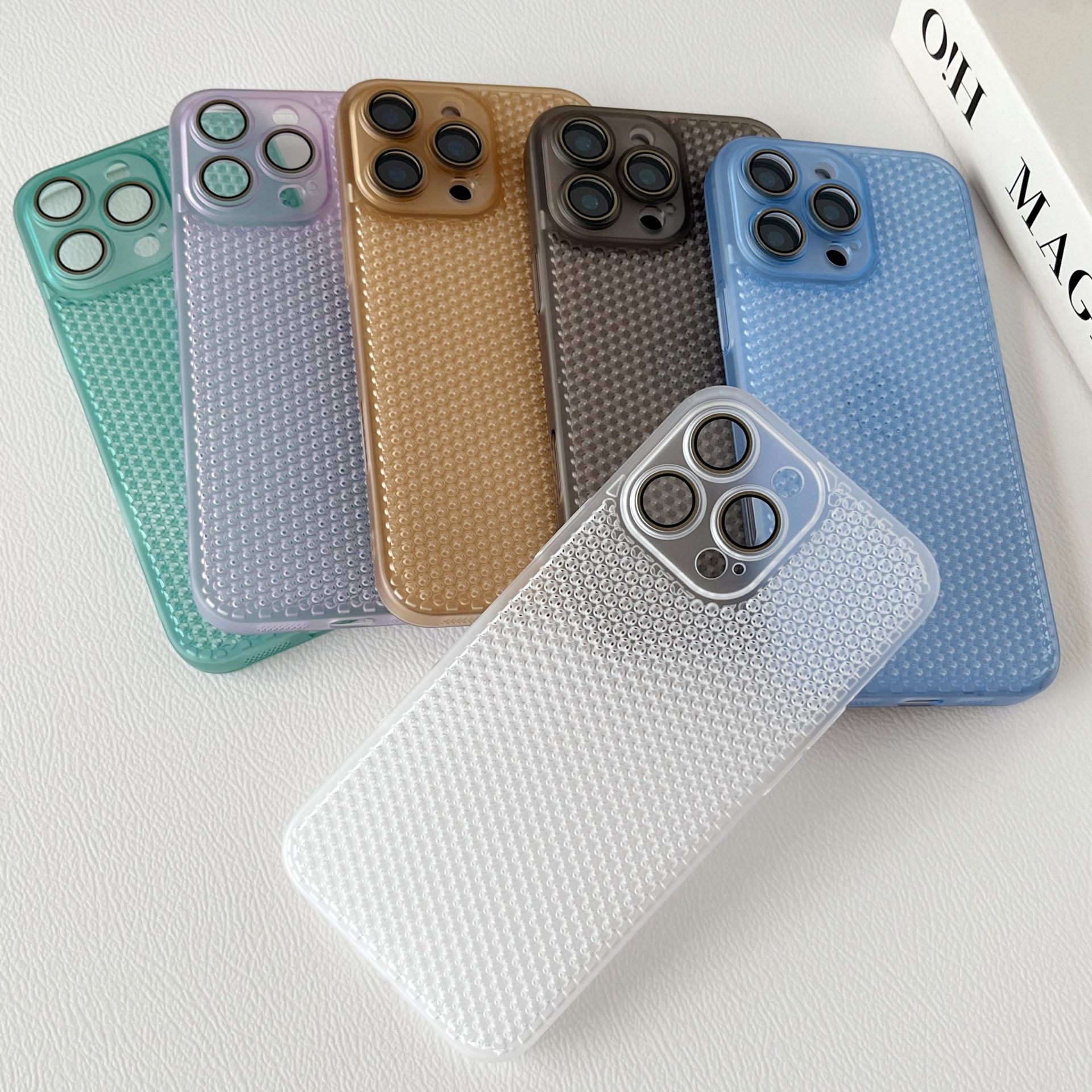 Simple nuevo Dream Grid 16ProMax funda para teléfono móvil iPhone14 para Apple 15 disipación de calor 13 película de lente 16