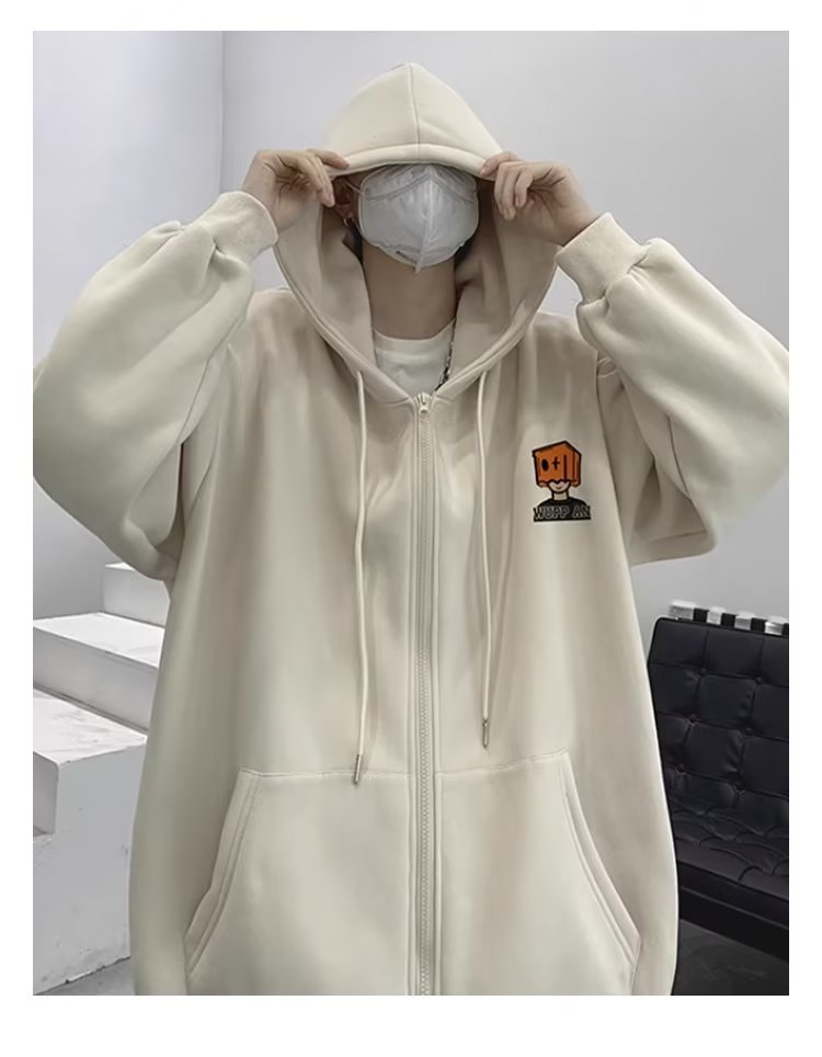 1 Cardigan Felpa Inverno 2023 Nuova Giacca Primaverile Uomo Felpa con Cappuccio in Pile Cappotto Autunnale_voghion.com