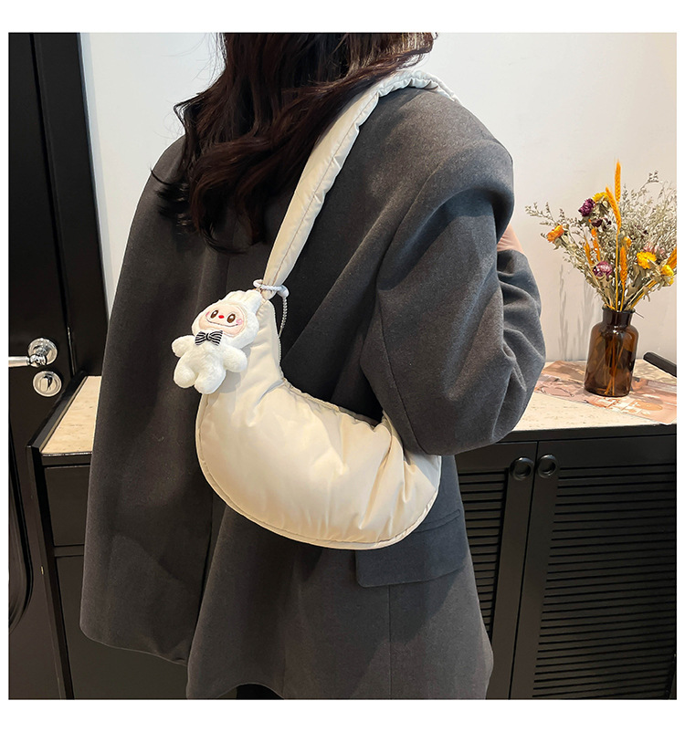 165g Weight Polyester Cotton Lining Material Sewing Thread Fashion Element Zipper Closure Type Single Shoulder Strap Strap Type Crossbody Bag Bags Type Daily, Street Occasion Nylon Material Solid Color Pattern All Seasons Season Women's Gender Basic, Classic Style Style Dumpling Shape Shape Medium Size Women's Medium Nylon Solid Color Basic Classic Style Sewing Thread Dumpling Shape Zipper Crossbody Bag 20