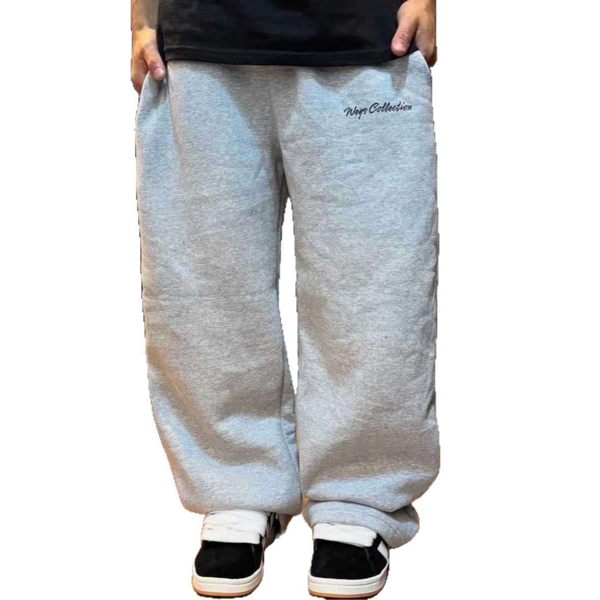 Pantalones Deportivos Grises de Estilo Americano para Hombre y Mujer, Holgados, de Pierna Recta, Anchos, de Cintura Alta, Casuales, con Estampado de Letras