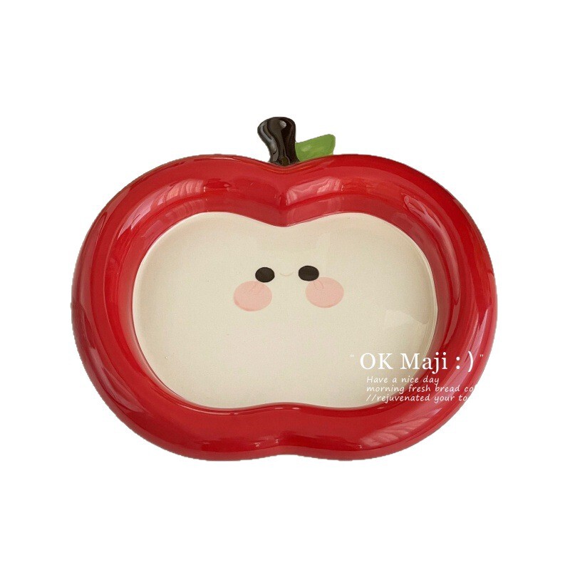 かわいい朝食プレート、子供用クリエイティブプレート、かわいい食器、釉下色のセラミックディナープレート、絶妙なデザートプレート|undefined