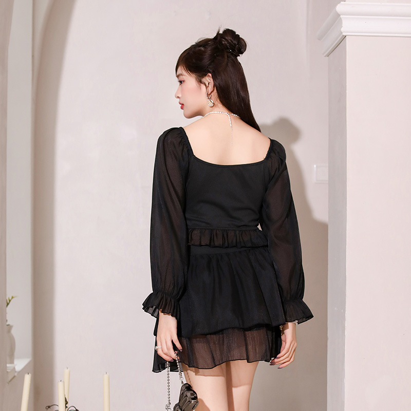 Bañador primavera pura para verano nuevo dulce dulce dulce bonito de baño estudiante de manga larga protección solar de vacaciones trajes de baño mujeres