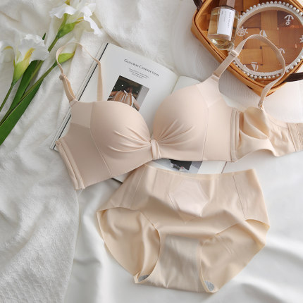 098 brillante sin costuras sin hilos transpirable pecho grande pequeño push up ropa interior ajustable cómodo sujetador traje