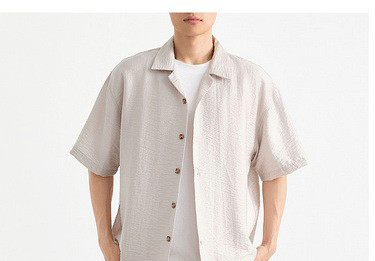 Bộ sơ mi ngắn tay cổ Cuba nam phong cách công sở, chất liệu nhăn mềm mại — Quần Short (91718) chi tiết 11