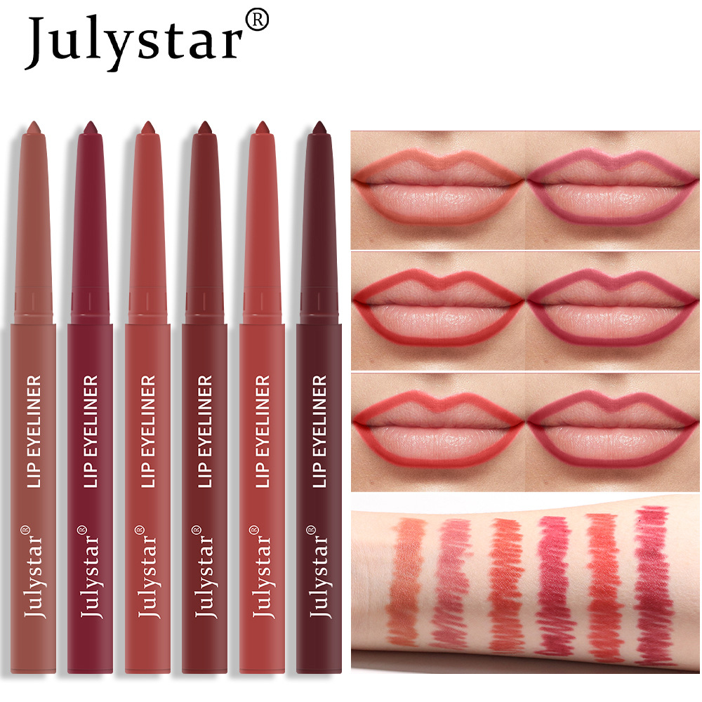 Julystar non-fading automatic lip liner pen, matte multi-color export lip gloss and lipstick pen from Europe and America undefined