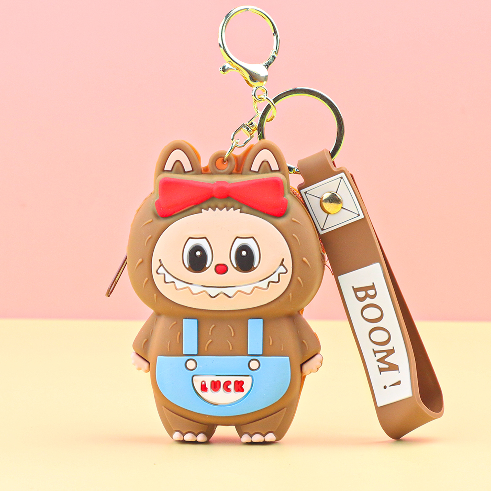 子供用ラブブ小銭入れシリコンプチギフトキーホルダーペンダントカードキャッチャーマシンプチギフトラブブ