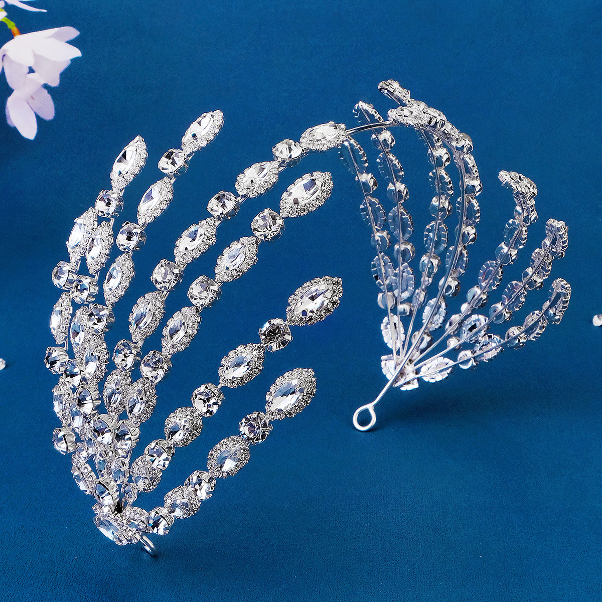 Fairy Style Leaf Flower Alloy Inlay Rhinestones Hair Band display picture 2