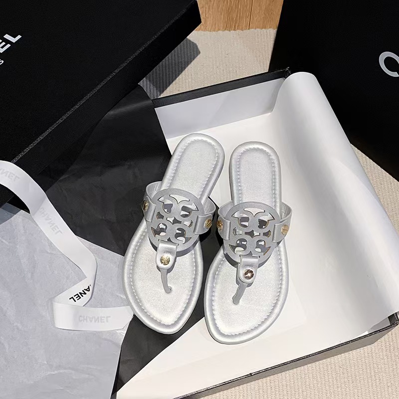 2024 nuevo tipo de zapatillas TB casuales con suela plana para mujeres de verano, zapatos de playa antideslizantes con suela gruesa