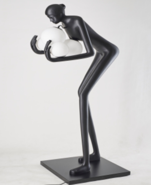 Moderno retrato arte estatua celebración lámpara de pie casa exposición salón ventana arte gran figura decoración lámparas