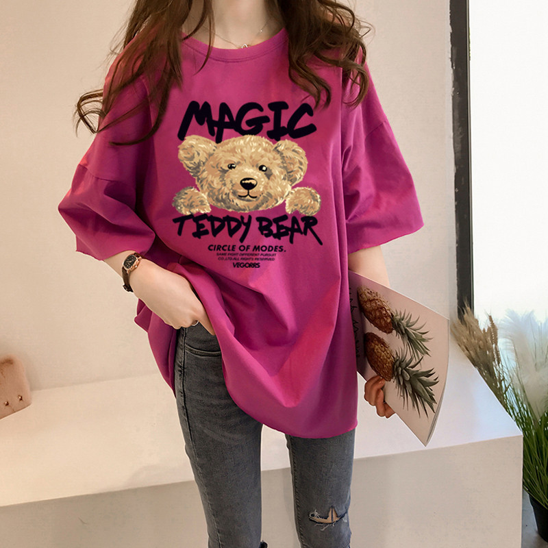 Summer multicoloured long T-shirt for students