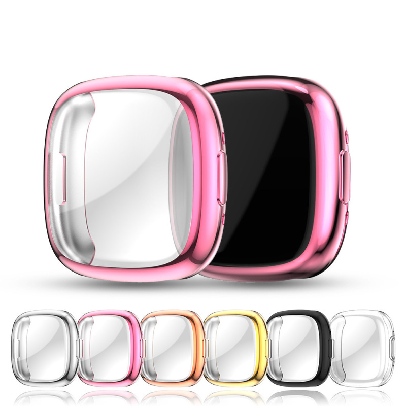 Suitable for Fitbit Versa3/4 Case Sense/Sense2 Electroplated All-inclusive TPU Case with Touch Screen