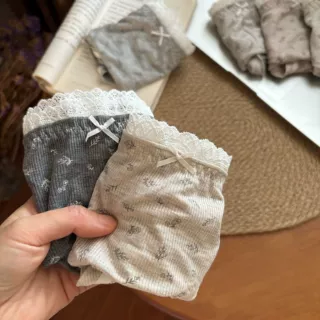 6005新款甜美蝴蝶结中腰少女内裤纯欲风10A抑菌纯棉裆性感三角裤